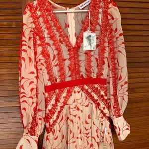 self portrait crescent midi dress